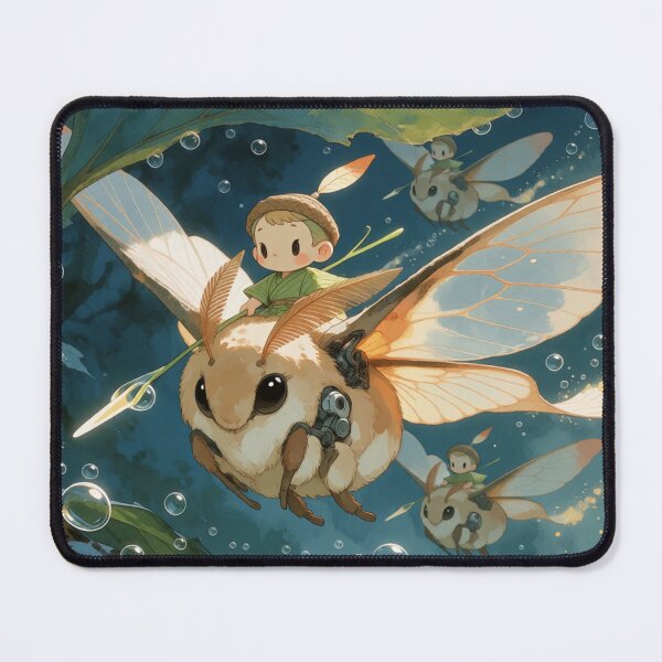 Item preview, Tiny Sprite Riding Moth in Forest Light (V2) designed and sold by SabaMirzique.