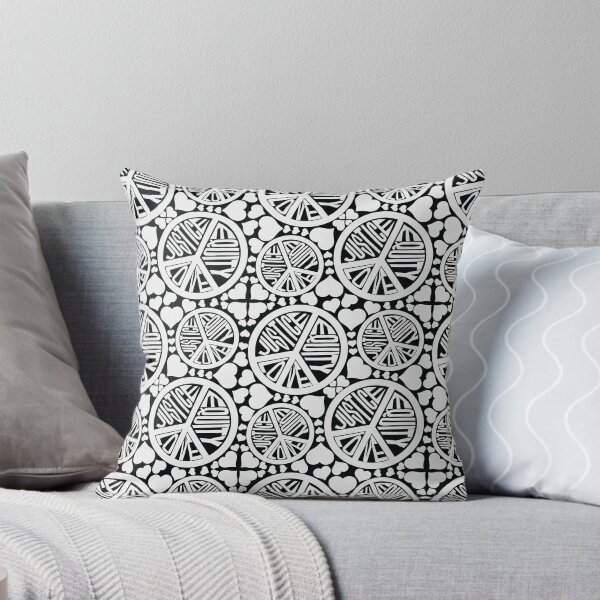 Item preview, Peace Love Justice Equity with Hearts in White & Black designed and sold by Digitalmyth's Designs.