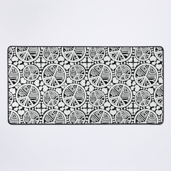Item preview, Peace Love Justice Equity with Hearts in White & Black designed and sold by Digitalmyth's Designs.