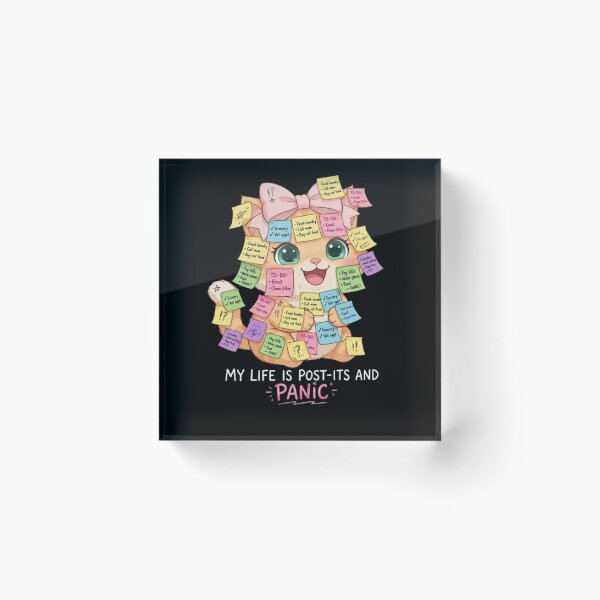 Item preview, Funny ADHD Cat Post Its Panic Life designed and sold by Luna's World - Moody Vibes Studio.
