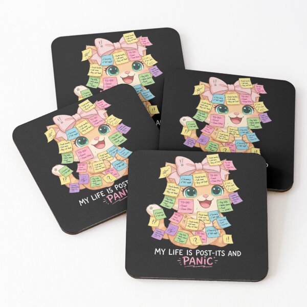 Item preview, Funny ADHD Cat Post Its Panic Life designed and sold by Luna's World - Moody Vibes Studio.