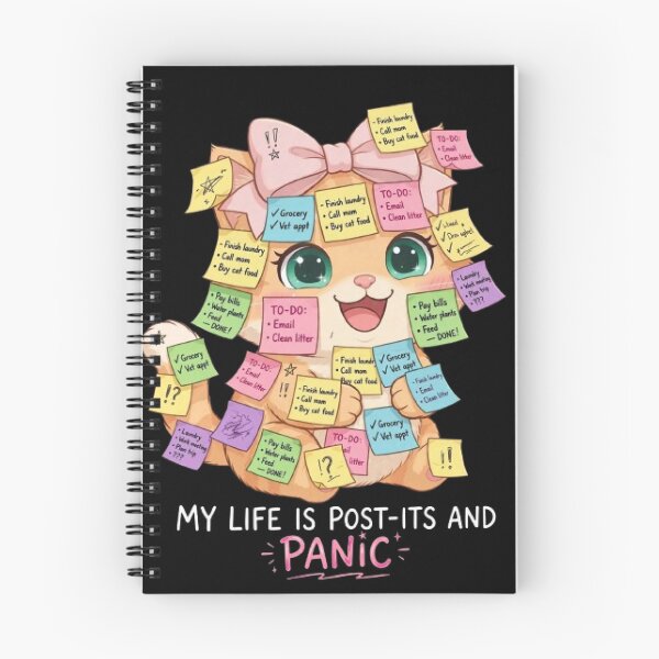 Item preview, Funny ADHD Cat Post Its Panic Life designed and sold by Luna's World .