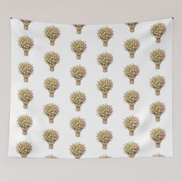 Item preview, Yellow and Pink Tulip Bouquet with Daisies | Vintage Spring Floral | Cottagecore Sticker designed and sold by FineLineBotanical .