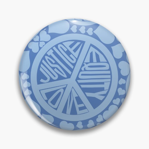 Item preview, Peace Love Justice Equity with Hearts in Blue designed and sold by Digitalmyth's Designs.