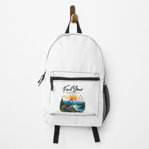 Item preview, Find Your Quiet - Mountain Sunset & Hiker Illustration designed and sold by Ozyven-Creation.