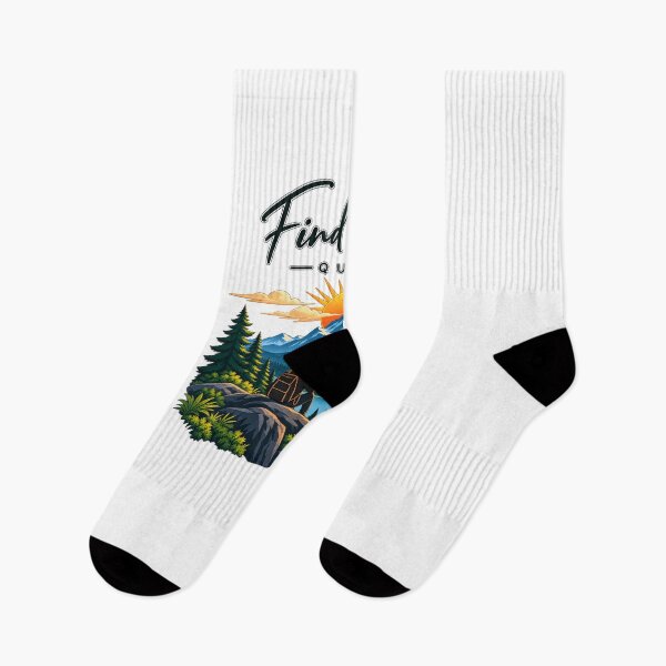 Item preview, Find Your Quiet - Mountain Sunset & Hiker Illustration designed and sold by Ozyven-Creation.
