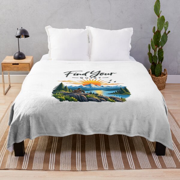 Item preview, Find Your Quiet - Mountain Sunset & Hiker Illustration designed and sold by Ozyven-Creation.