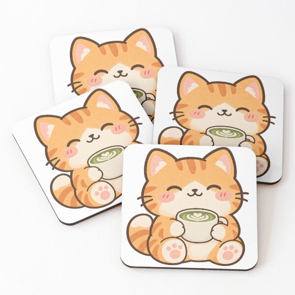 Item preview, Lindo gato y matcha latte designed and sold by YnMstudio25.