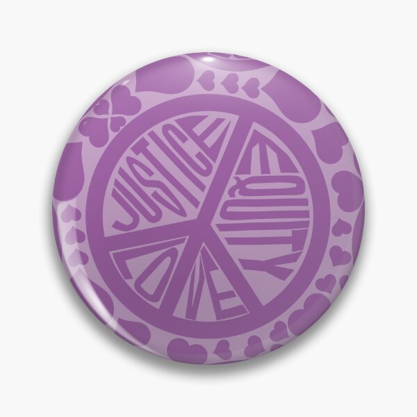 Item preview, Peace Love Justice Equity with Hearts in Purple designed and sold by Digitalmyth's Designs.