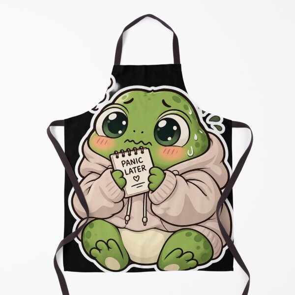 Item preview, Cozy Panic Later Frog - Anxious Kawaii Hoodie Frog Notepad designed and sold by LuxeBuzz.