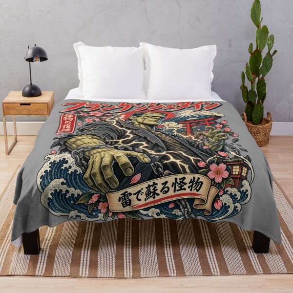 Item preview, Frankenstein Reanimated Stitched Monster Japanese Vintage Horror Art designed and sold by ElizBurkes.