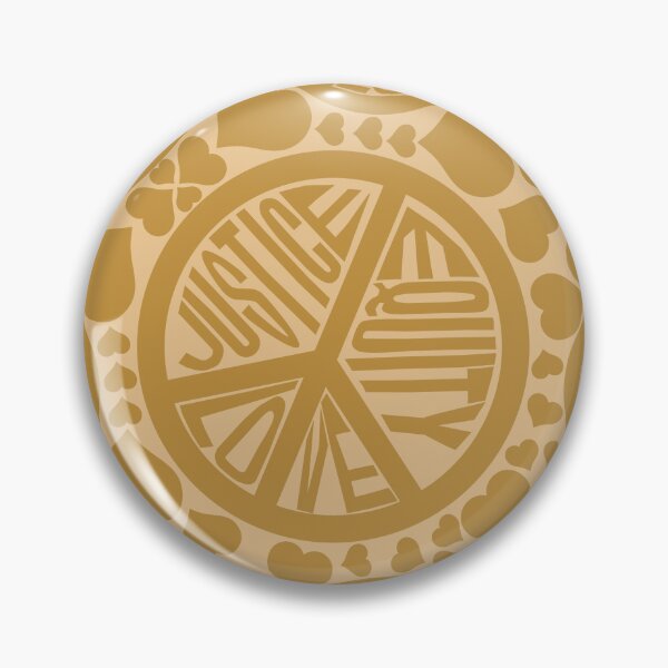 Item preview, Peace Love Justice Equity with Hearts in Gold designed and sold by Digitalmyth's Designs.