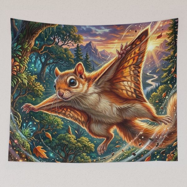Item preview, Flying Squirrel Gliding Through an Enchanted Forest designed and sold by Lucid Dream Pixel.