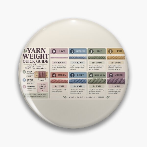 Item preview, Yarn Weight Quick Guide Desk Mat – WPI Reference for Knitting & Crochet designed and sold by astersgraphics.