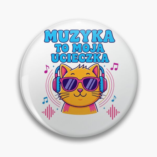 Item preview, Music Is My Escape Cute Cartoon Cat designed and sold by Nela-&-Lena.