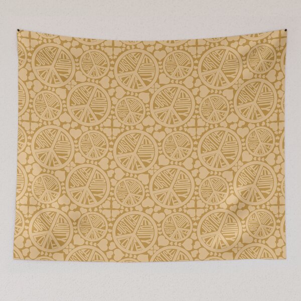 Item preview, Peace Love Justice Equity with Hearts in Gold designed and sold by Digitalmyth's Designs.