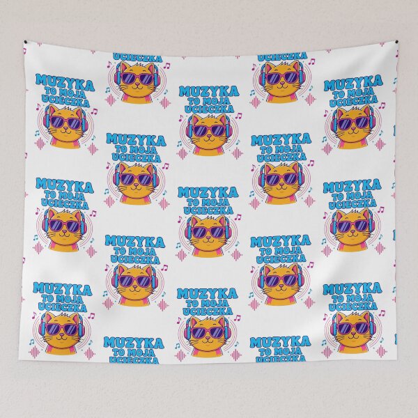 Item preview, Music Is My Escape Cute Cartoon Cat designed and sold by Nela-&-Lena.