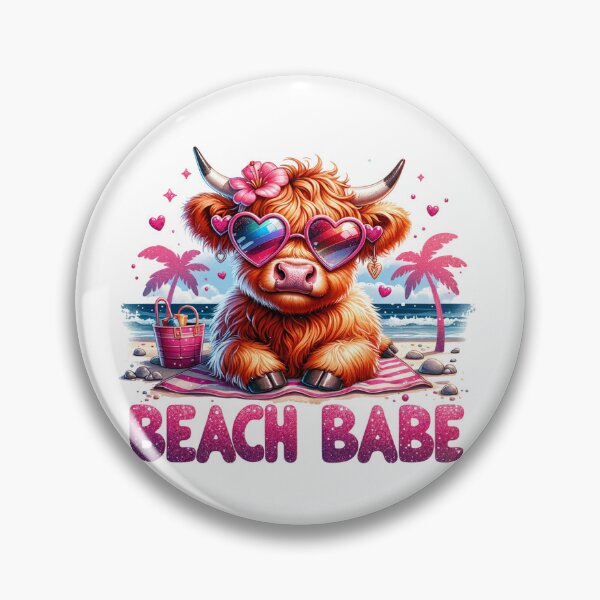 Artikelvorschau, Beach Babe Highland Cow Summer Beach Lover entworfen und verkauft von Polaris Bear.