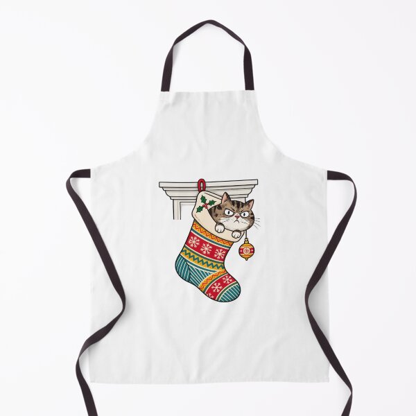 Item preview, Grumpy Christmas Cat in Festive Stocking | Funny Cat Holiday designed and sold by MrDev.