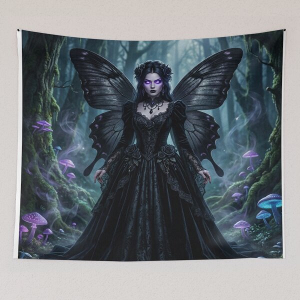 Item preview, Dark Fairy Queen in an Enchanted Midnight Forest designed and sold by JanjjaSoulInk.