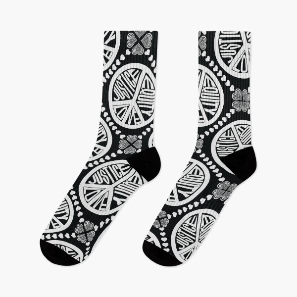 Item preview, Peace Love Justice Equity with Heart Diamonds in White & Black designed and sold by Digitalmyth's Designs.
