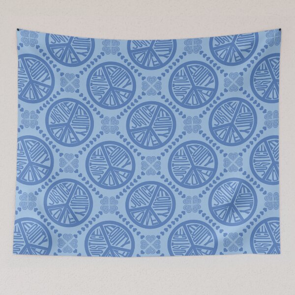 Item preview, Peace Love Justice Equity with Heart Diamonds in Blue designed and sold by Digitalmyth's Designs.