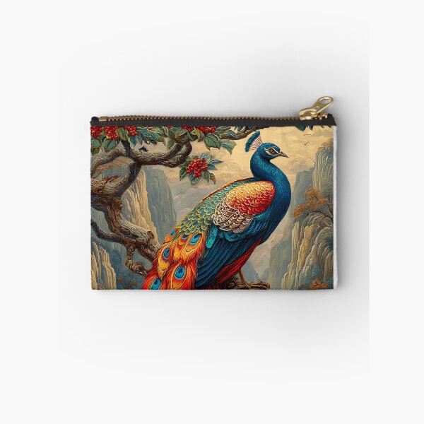 Item preview, Vibrant Peacock Among Serene Mountains and Trees designed and sold by Artessie.