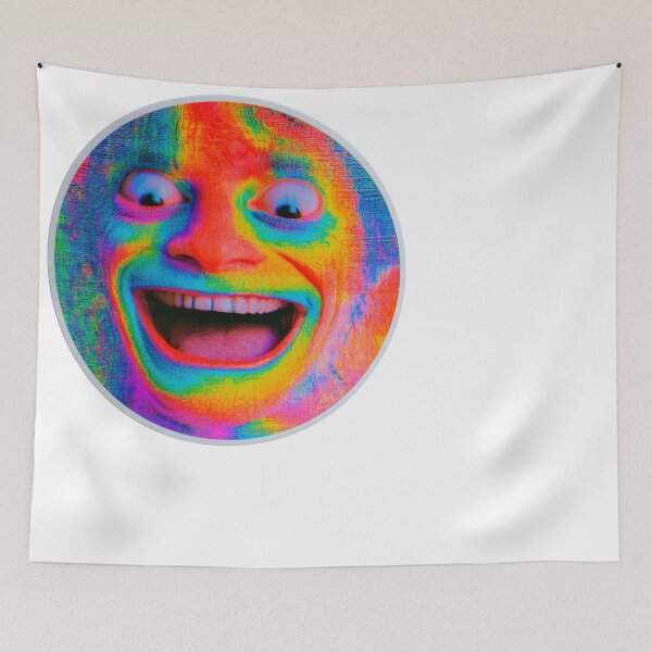 Item preview, Vibrant Psychedelic Laughing Face Art designed and sold by NicolasGlowArt.