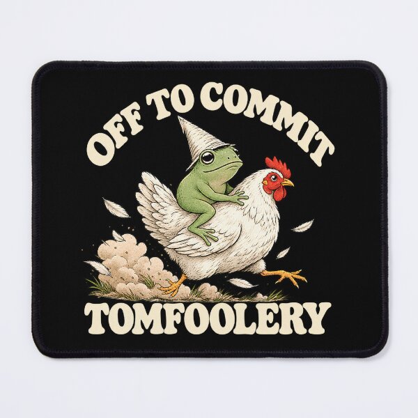 Item preview, Off To Commit Tomfoolery Frog Riding Chicken Design designed and sold by VGAfanatic.