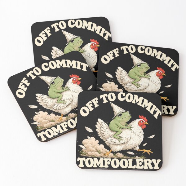 Item preview, Off To Commit Tomfoolery Frog Riding Chicken Design designed and sold by VGAfanatic.