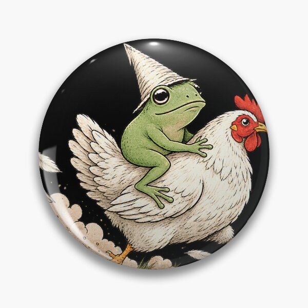 Item preview, Off To Commit Tomfoolery Frog Riding Chicken Design designed and sold by VGAfanatic.