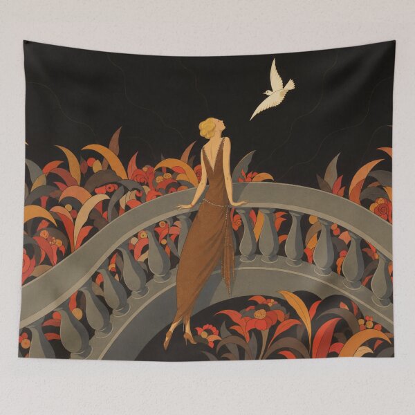 Item preview, Art Deco Wall Art, The Messenger Print, Édouard Halouze Vintage Fashion Illustration designed and sold by RickE.