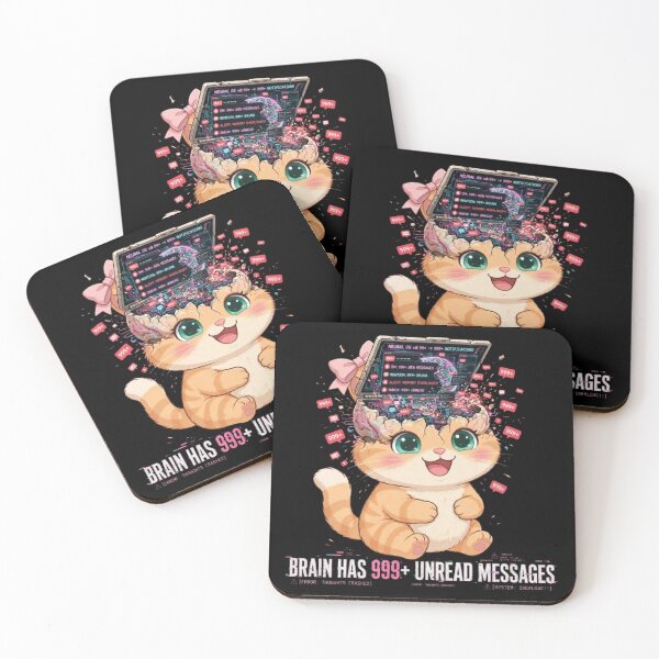Item preview, Funny Brain Overload Cat 999 Messages designed and sold by Luna's World - Moody Vibes Studio.