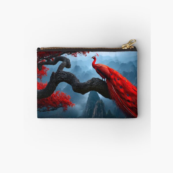Item preview, Majestic Red Peacock Perched on a Tree Branch designed and sold by Artessie.