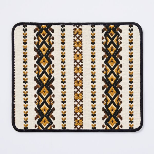 Item preview, Traditional Folk Embroidery Pattern in Black, Gold and Brown designed and sold by DansCreations42.