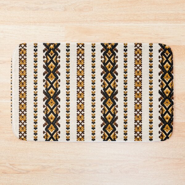Item preview, Traditional Folk Embroidery Pattern in Black, Gold and Brown designed and sold by DansCreations42.