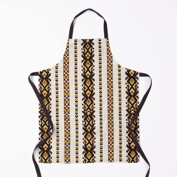 Item preview, Traditional Folk Embroidery Pattern in Black, Gold and Brown designed and sold by DansCreations42.