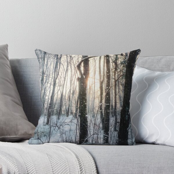 Item preview, Winter Forest Fine Art Photography Canvas Print | Snowy Woodland Trees Wall Art | Atmospheric Cold Sunlight Nature Poster | Vertical Landscape Photo Decor designed and sold by SergioMiklos.