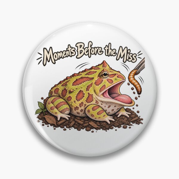 Item preview, Moments Before the Miss – Pacman Frog Feeding designed and sold by threadandfangs.
