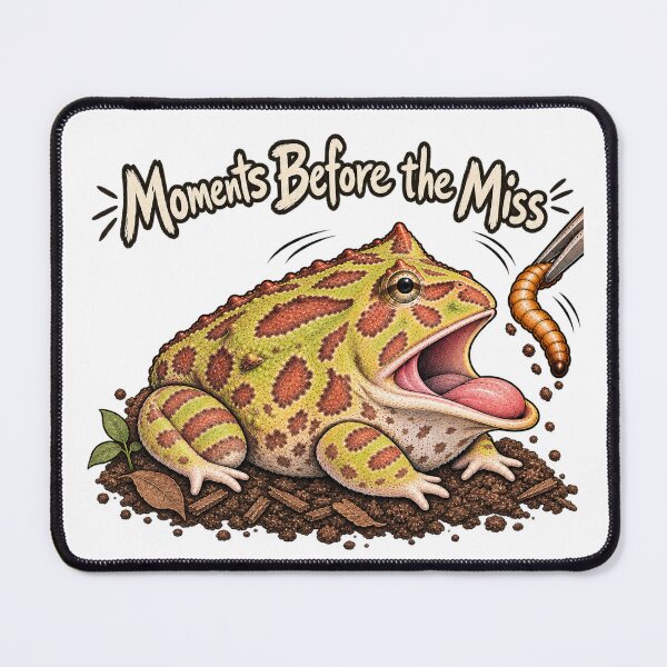 Item preview, Moments Before the Miss – Pacman Frog Feeding designed and sold by threadandfangs.