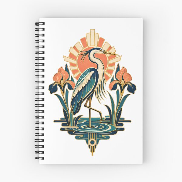 Item preview, Art Deco Heron with Golden Sunrise designed and sold by SomeBoss.