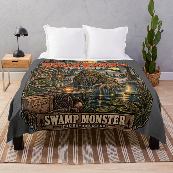 Item preview, Swamp Monster Bayou Legend Vintage Horror Art designed and sold by ElizBurkes.