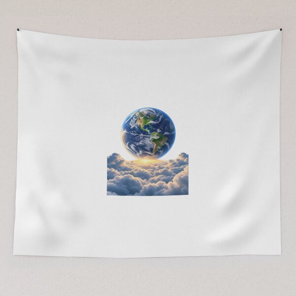 Item preview, Earth Floating Above a Sea of Clouds – Surreal Planet Nature Space Art designed and sold by Prince Tripathi .