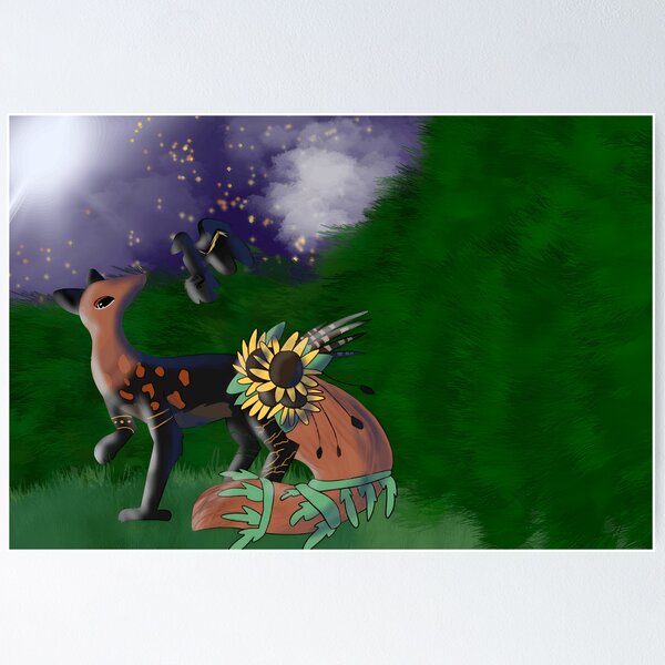 Item preview, Mystical Creature with Sunflower and Night Sky designed and sold by Fibi-studio.