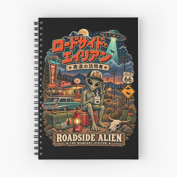 Item preview, Roadside Alien Route 66 Retro UFO Desert Art designed and sold by ElizBurkes.