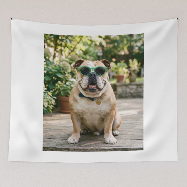 Item preview, English Bulldog Wearing Sunglasses designed and sold by VanGaldo.