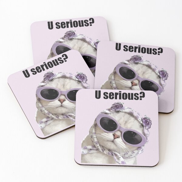 Item preview, U Serious? Funny Psychedelic Cat with Sunglasses designed and sold by designsoftinaa.