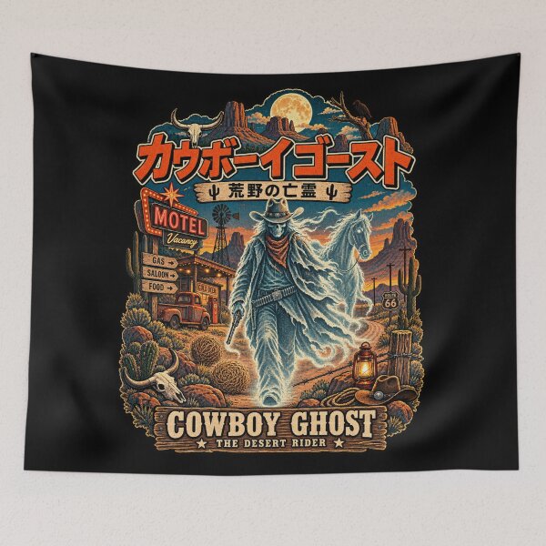 Item preview, Cowboy Ghost Desert Rider Western Vintage Art designed and sold by ElizBurkes.