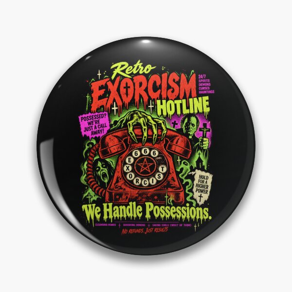 Item preview, Retro Exorcism Hotline – We Handle Possessions Vintage Horror designed and sold by SidTastic .