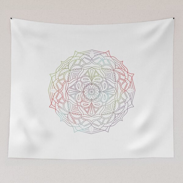 Item preview, Pastel Rainbow Mandala Sacred Geometry Yoga Decor⁠ designed and sold by Random Ink Society.